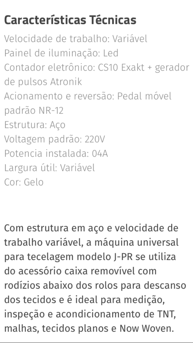 Maquina de Medir e Conferir Laminado e Tecidos