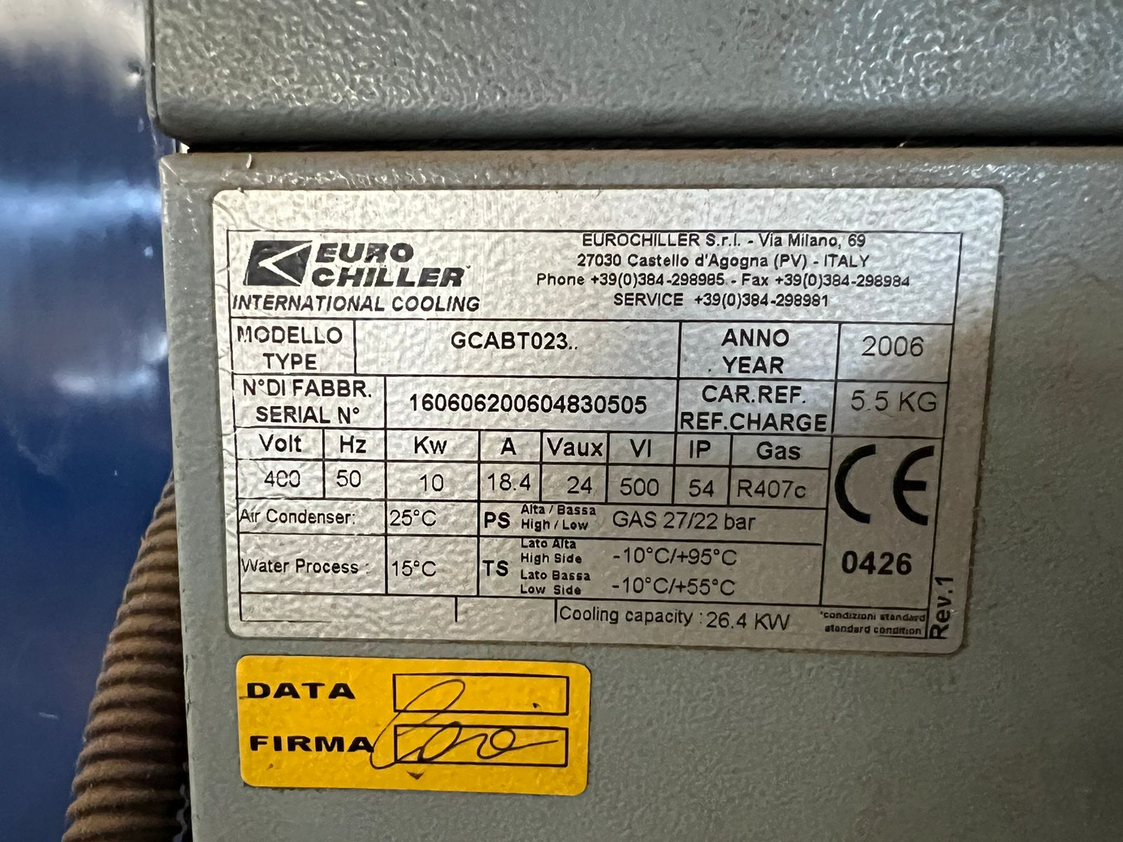 Unidade gelada EURO CHILLER