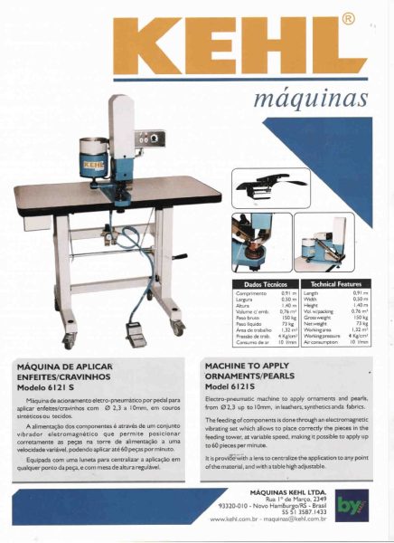 Máquina de aplicar  enfeites / cravinhos – KEHL